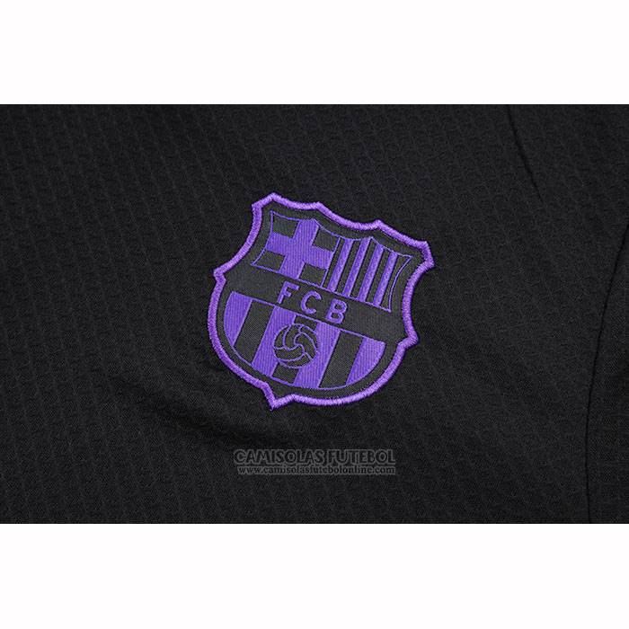 Fato de Treino Barcelona Manga Curta 2025-2026 Preto - Calcas Curta